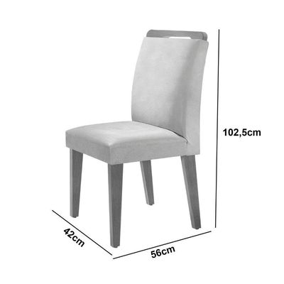 Mesa Olimpia 90 Mdf Canto Copo E Com 4 Cadeiras Athenas Veludo Marrom Naturalle