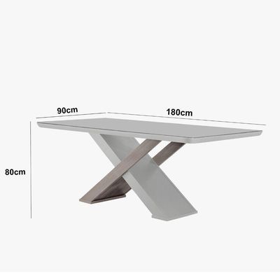 Mesa Sala De Jantar Carol 180cm E 6 Cadeiras Carol Moderna Vel. Capuccino Off White Imbuia