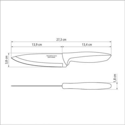 Faca Chef Tramontina Em Aço Inox 6" Preto Plenus