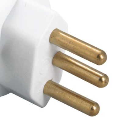 Plugue Angular 2p+t 20a 250 Volts Branco - 57402111 - Tramontina