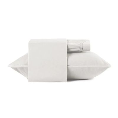 Jogo Cama Solteiro 3 Pcs Malha Algodão Fio Pent. Altenburg Branco