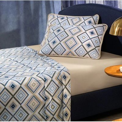 Jogo Cama Solteiro 3 Pcs Malha Algodão Fio Pent. Altenburg Branco