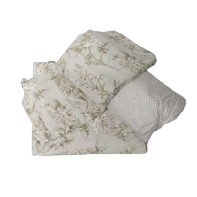 Jogo Cama Solteiro 3 Pc Algodão 200 Fios Home Design Corttex Floral Bege