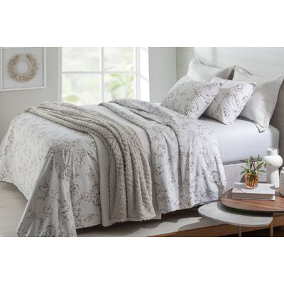 Jogo Cama Solteiro 3 Pc Algodão 200 Fios Home Design Corttex Floral Bege