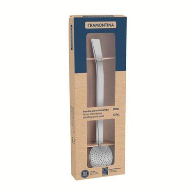 Bomba De Chimarrão Tramontina Ilex Inox Sem Rosca 19cm
