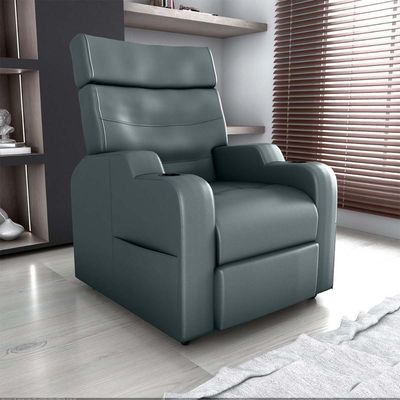 Poltrona Do Papai Reclinável Premium Com Porta Copos E Porta Controle Toro Matrix Sintetico Cinza