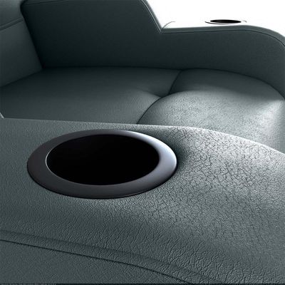 Poltrona Do Papai Reclinável Premium Com Porta Copos E Porta Controle Toro Matrix Sintetico Cinza