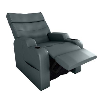Poltrona Do Papai Reclinável Premium Com Porta Copos E Porta Controle Toro Matrix Sintetico Cinza