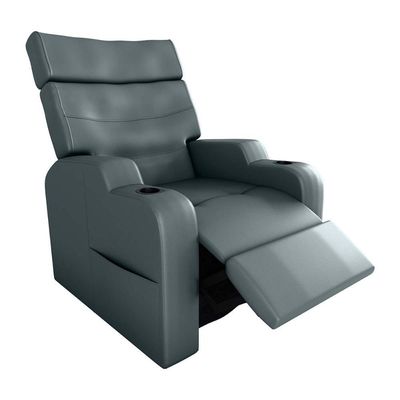 Poltrona Do Papai Reclinável Premium Com Porta Copos E Porta Controle Toro Matrix Sintetico Cinza