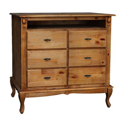Cômoda Antique 6 Gavetas Nicho Imbuia Verniz