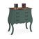 Cômoda Bombê Alta Antique 3 Gavetas Laca Verde Musgo