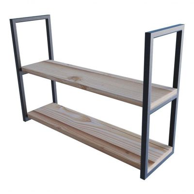 Combo 2 Estantes De Teto Preta 80X50X20 Em Metal Para Home