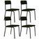 Kit 04 Cadeiras Estofada Para Sala De Jantar Sense Preto C01 Linho Verde Musgo - Lyam Decor