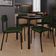 Kit 04 Cadeiras Estofada Para Sala De Jantar Sense Preto C01 Linho Verde Musgo - Lyam Decor
