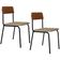 Kit 02 Cadeiras Estofada Para Sala De Jantar Sense Preto C01 Linho Areia Courino Caramelo - Lyam Decor