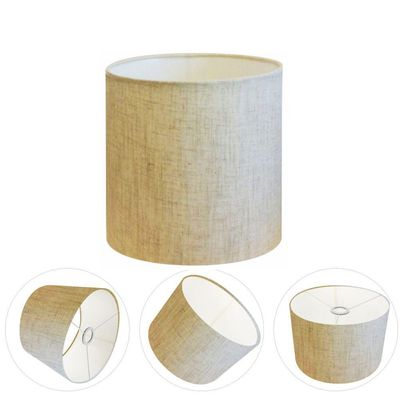 Cúpula Abajur E Luminária Cilíndrica Vivare Cp-7008 ø20x25cm - Bocal Nacional Rustico-bege