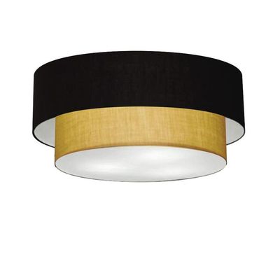 Plafon Para Quarto Cilíndrico Sq-3021 Cúpula Cor Preto Palha
