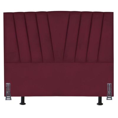 Cabeceira Cama Box King 195 Cm Joana Em Suede Com Frame Bordô