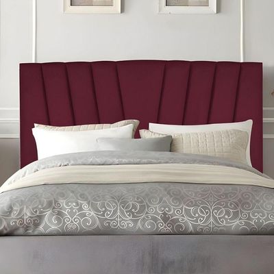 Cabeceira Cama Box King 195 Cm Joana Em Suede Com Frame Bordô