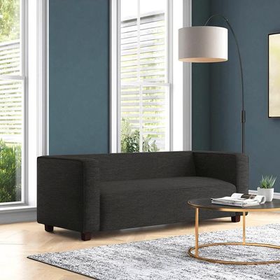 Sofá Namoradeira Amsterdam 1,40m Veludo Preto - Inova Decorações