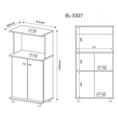Balcão com 02 Portas Branco Tecno Mobili