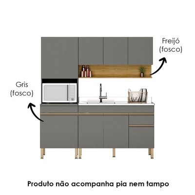 Cozinha Modulada 3 Pecas Balcao Pia 3023 Line Ktp Gris Cp Freijo