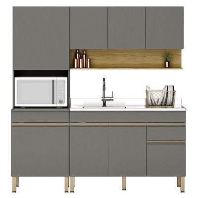 Cozinha Modulada 3 Pecas Balcao Pia 3023 Line Ktp Gris Cp Freijo