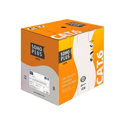 Cabo Lan U-utp 24awg X 4 Pares Cat.6 Cmx Caixa C- 305...