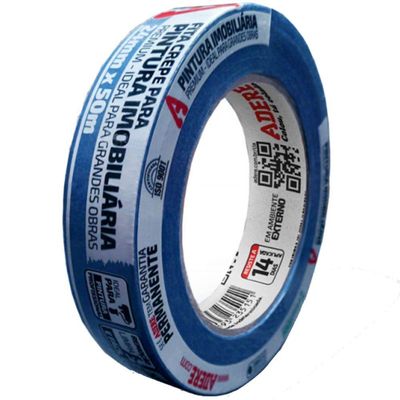 Fita Crepe Azul 50m 24mm Para Pintura Imobiliária - 00409104668 - Adere