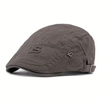 Boina Estilo Britânico Retro Tecido Texturizado Casual Com Bordado Primavera/verão Cinza