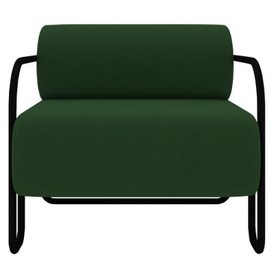 Poltrona Decorativa Para Sala Industrial Kit 2 Kira K04 Veludo Verde Musgo - Mpozenato