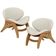 Kit 2 Poltronas Decorativa Orgânica Sala Living Kadosh L02 Linho Champagne - Lyam Decor