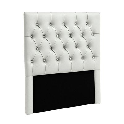 Cabeceira Estofada Solteiro Luna Nature Material Sintético Branco 88x136