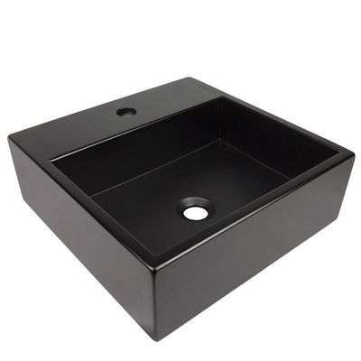 Cuba De Apoio Banheiro Onix Pedra 40x40cm Preto Fosco