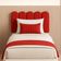 Cabeceira Nuvem Estofada Solteiro 5 Placas Em Suede 45x20cm Vermelho