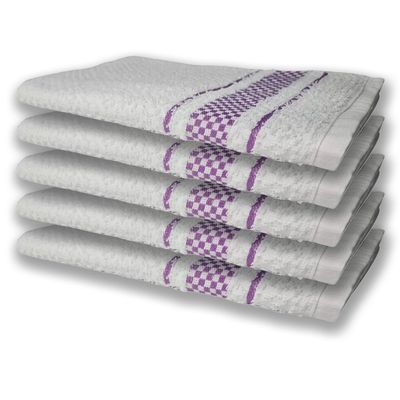 10 Panos de Prato Atoalhado Felpudo Premium 5 Roxo 5 Preto