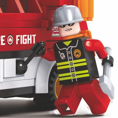 Blocos de Encaixe Bombeiros Resgate Terrestre - 192 peças - Vermelho - 2609 - Xalingo