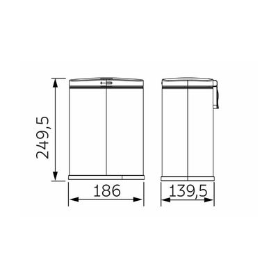 Lixeira Tramontina Tipo D em Aço Inox com Acabamento Scotch Brite 3 L
