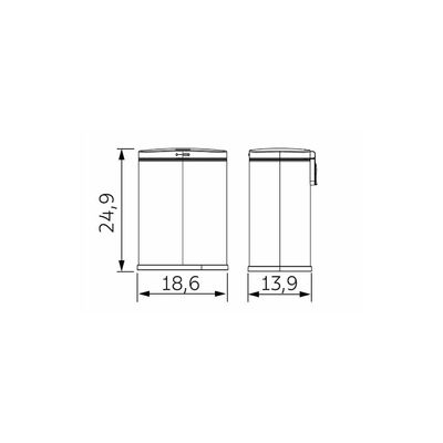 Lixeira Tramontina Tipo D em Aço Inox com Acabamento Scotch Brite 3 L