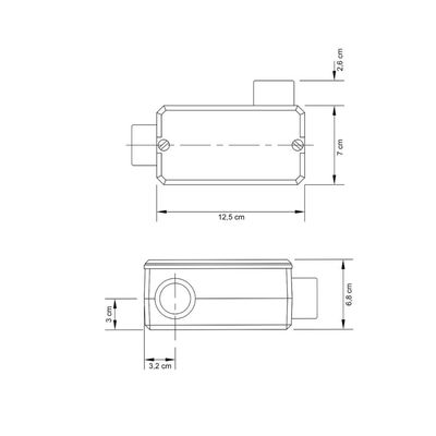 Condulete fixo 1.1/4" tipo "LR" - com tampa / rosca BSP / sem pintura