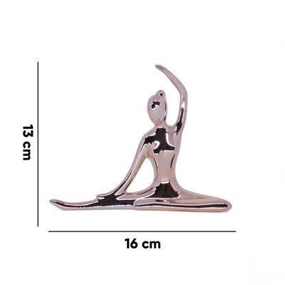 Enfeite Decorativo Bailarina Em Ceramica Cobre 13X16X3,5Cm
