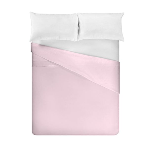 Lencol Avulso Casal Sem Elastico Algodão Liso Estamparia Rosa Claro