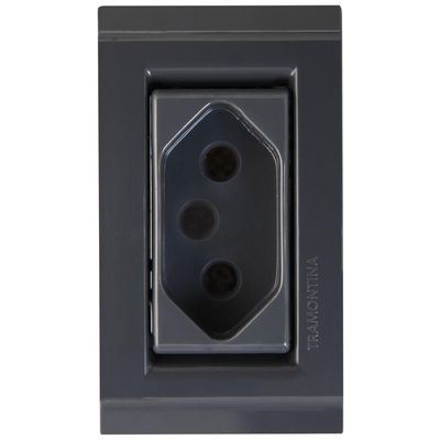 Conjunto para Móvel 1 Tomada 2P T 10 A Tramontina Liz Grafite