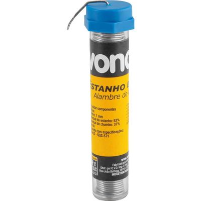 Estanho Fio 1Mm 63X37 Tubinho 22G Vonder