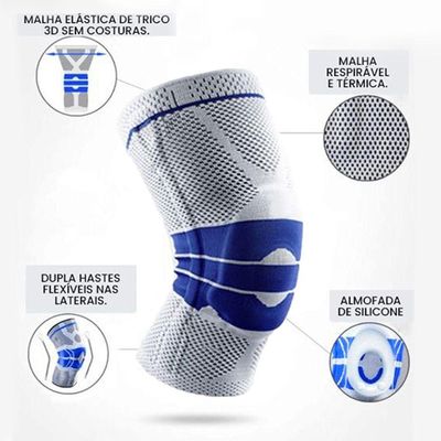 Joelheira De Compressão Ortopedica Amortecedor De Silicone Tamanhos Único