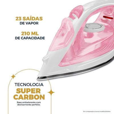 Ferro De Passar A Vapor Britânia Rosa Vapor Extra BFVE01A 110V