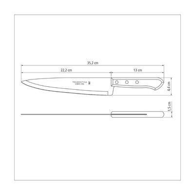 Kit 6 Facas Peixeira/Cozinha 9" Lâmina Escura - Tramontina