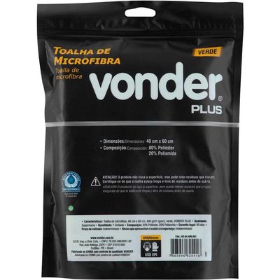 Toalha 40X60Cm 400Gsm Microfibra Verde Vonder