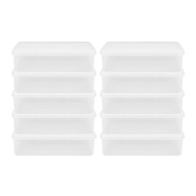 Kit 10 Caixas Herméticas Plásticas Empilháveis 6,5l Transparente