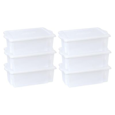 Kit 6 Caixas Para Cozinha Empilháveis 24,5l Branco